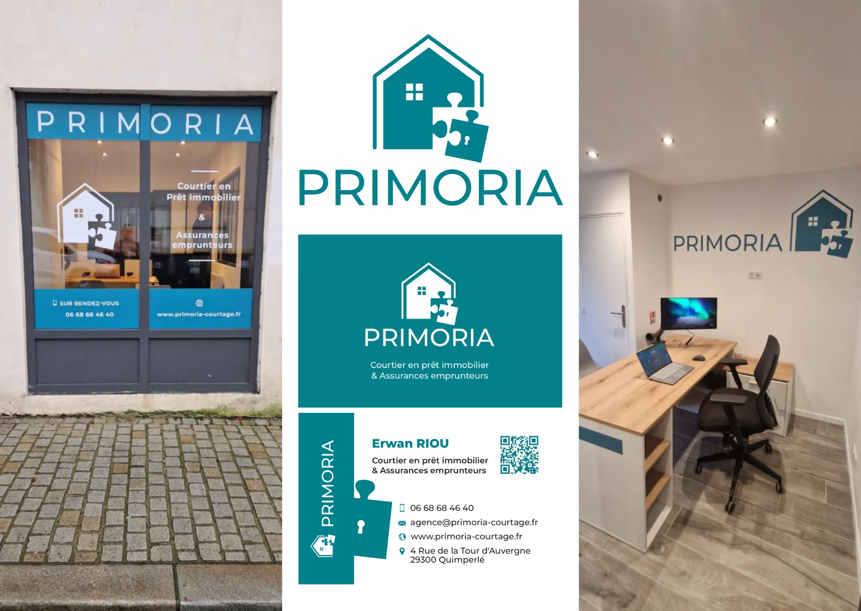 Primoria - Logo, carte de visite, habillage vitrine